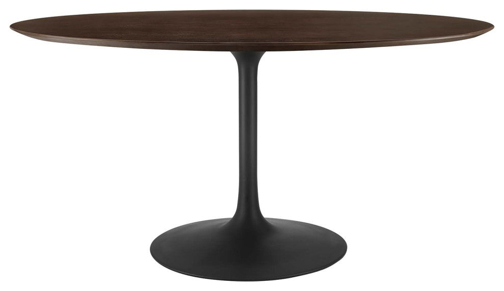 Lippa 60" Wood Oval Dining Table, Black Cherry Walnut