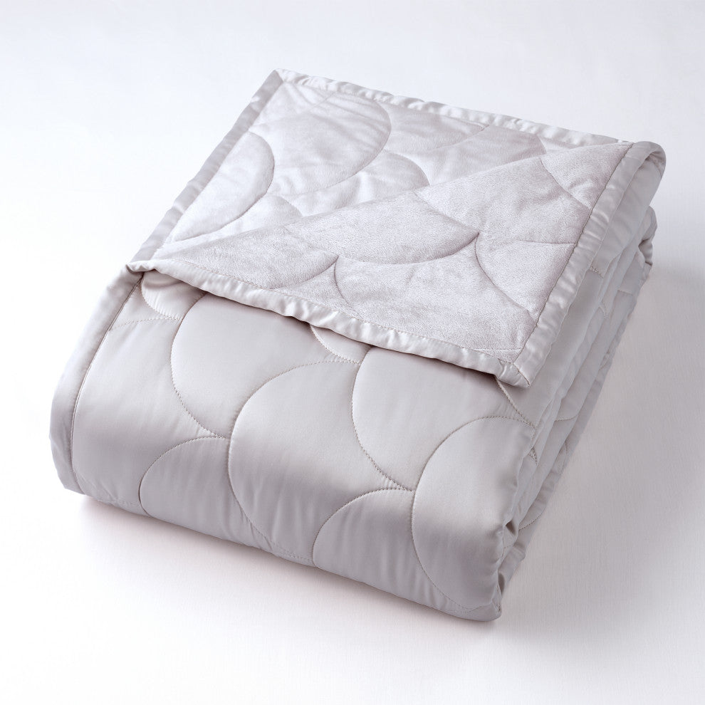 Nikki Chu Brushed Velvet Down Alternative Blanket, Pewter, Twin