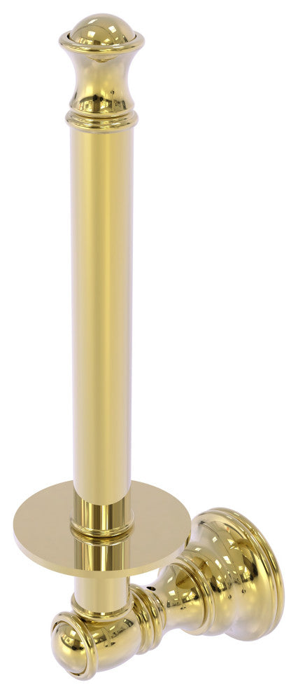 Carolina Upright Toilet Paper Holder, Unlacquered Brass