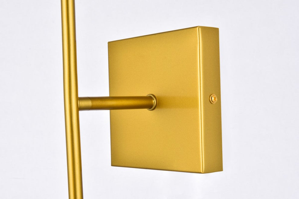 Noah 2-Light Brass and White Glass Wall Sconce