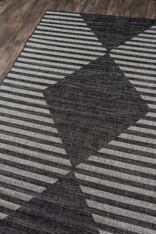 Novogratz Villa Cavallo Polypropylene Charcoal Indoor Outdoor Rug, 9'3"x12'6"
