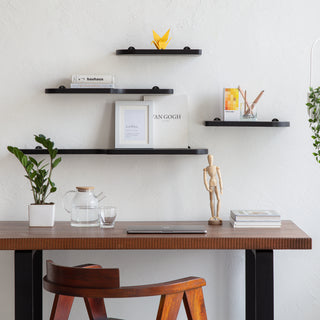 Dale Set of 4 Wall Mounted Shelves, Black