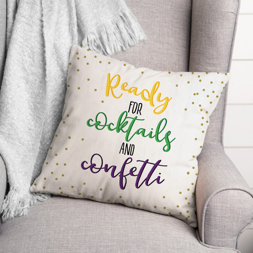 Cocktails and Confetti 18x18 Spun Poly Pillow