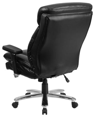 Pemberly Row Big and Tall Leather Swivel Office Chair in Black