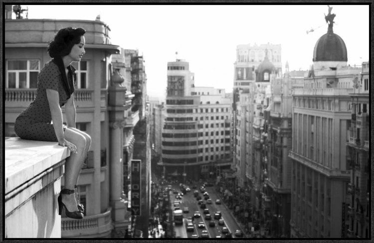 "Mad Madrid" Framed Canvas Giclee by Alejandro Marcos, 31x20"