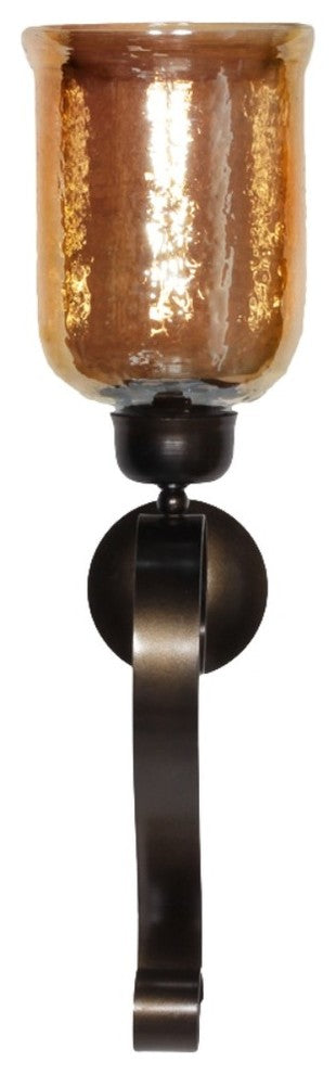 Gold Hammered Wall Sconce Candle Holder