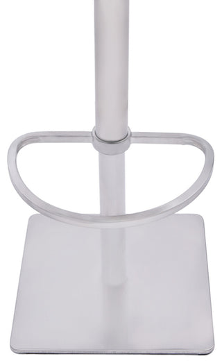 Adjustable Grey Faux Leather Walnut and Stainless Swivel Bar Stool