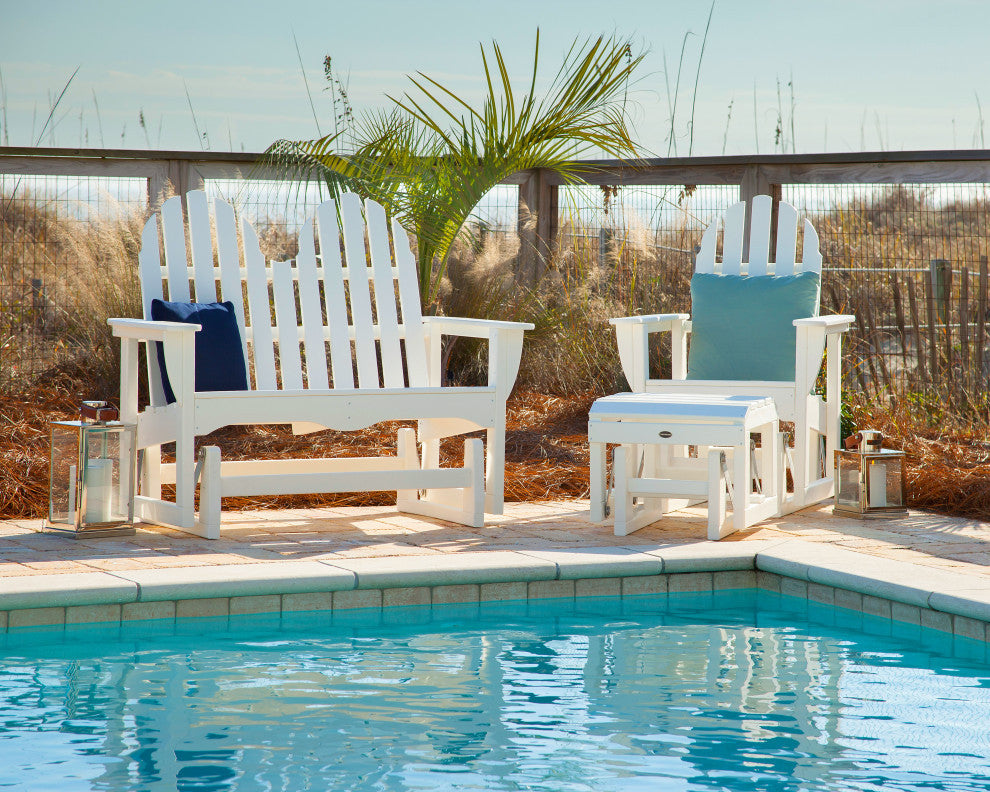 Polywood Classic Adirondack Glider Chair, White