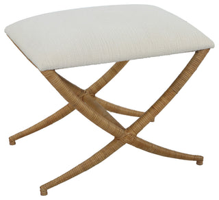 Expedition White Fabric Small Bench
