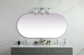 Elegant Lighting MR2A3672 Asha 36" W x 72" H Oval Framed Bathroom - Black