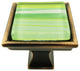 Hand Brushed Yellow Green Stripes Crystal Glass Oil Rubbed Bronze Classic Knob