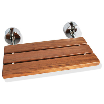 Wall-Mounted Teak Wood Folding Shower Seat