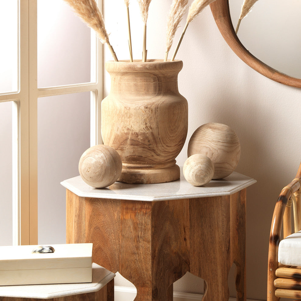 Malibu Wood Balls, Natural Wood, 3-Piece Set