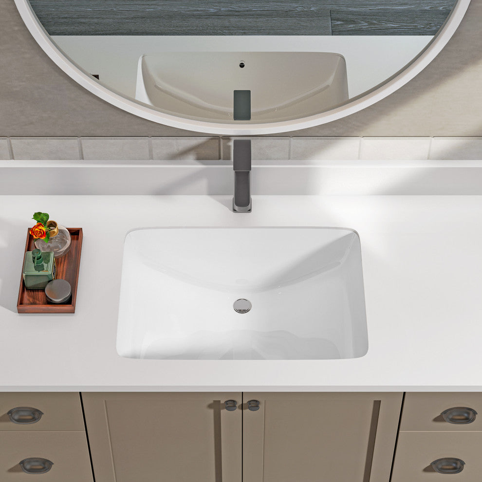 Sinber 21" Undermount Bathroom Sink with Overflow Ceramic C1312-OL