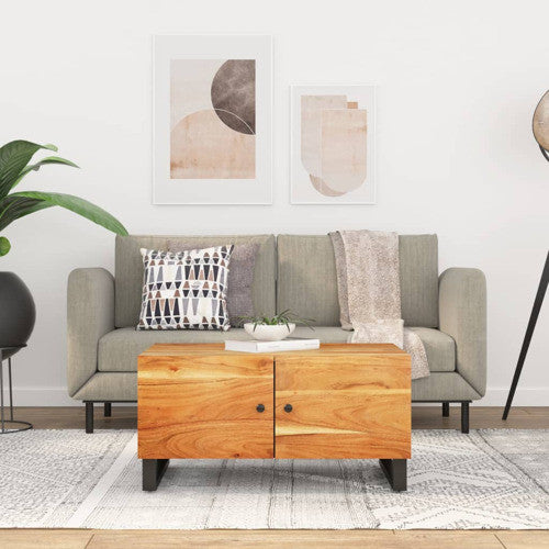 vidaXL Coffee Table Sofa Side Table Solid Wood Acacia and Engineered Wood
