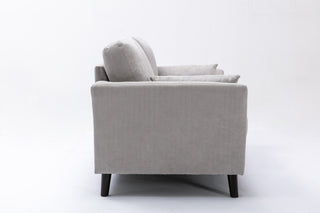 Damian Woven Fabric Loveseat, Light Gray