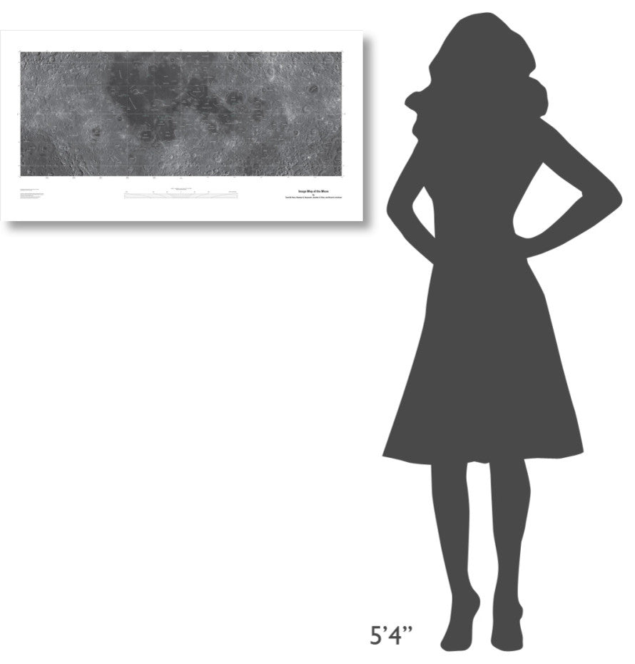 "Map of the Moon, Projection" Print by United States Geological Survey, 38"x20"