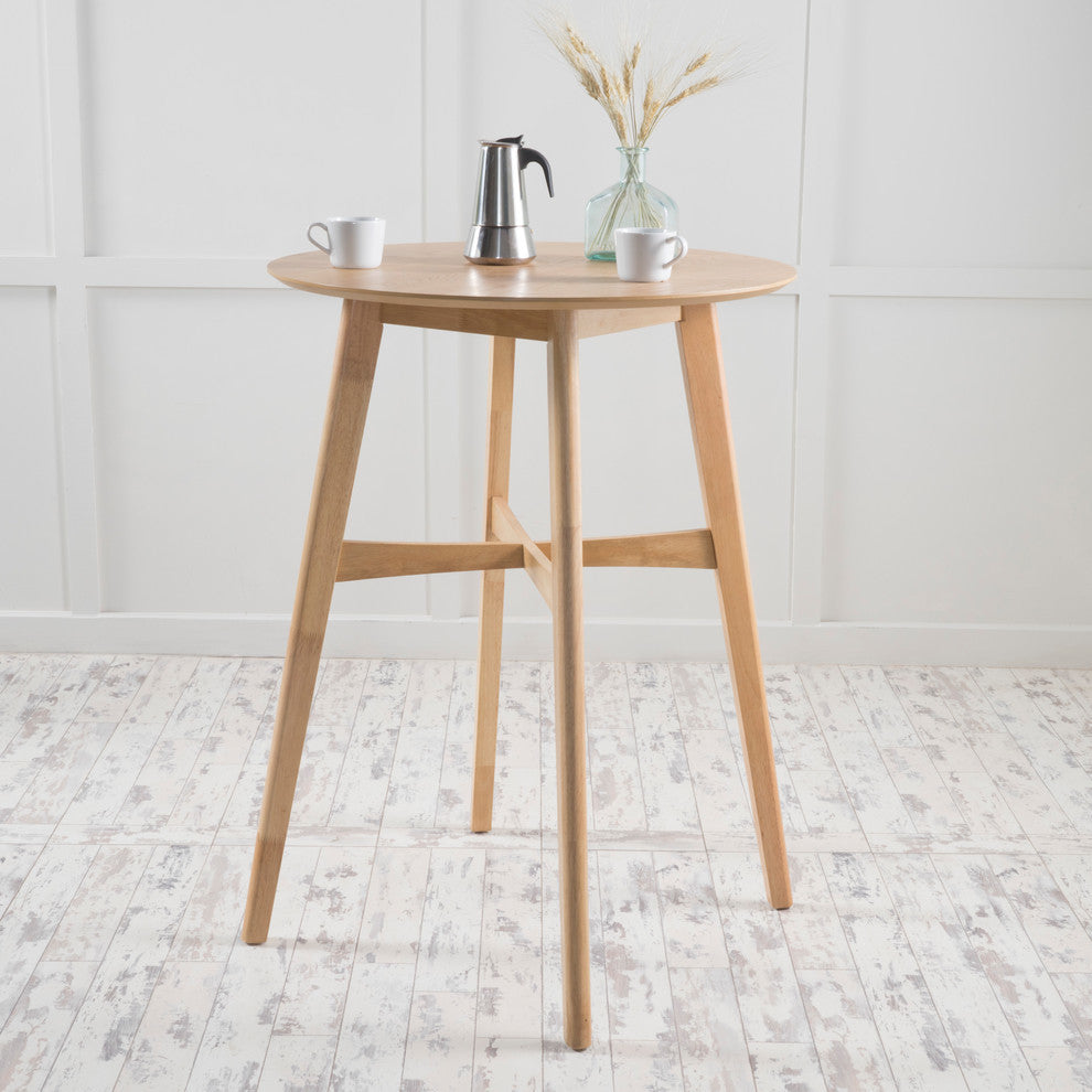 GDF Studio Madeline Natural Finish Wood Bar Dining Table, Oak