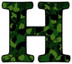 VWAQ Camoflauge H Wall Decal Peel and Stick Military Camo Pattern Wall Letter