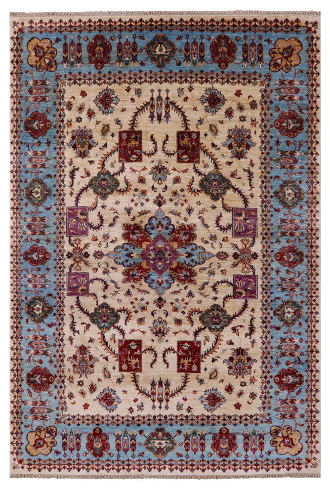 Hand-Knotted Persian Tabriz Wool Rug 6' 8" X 9' 9" Q7734