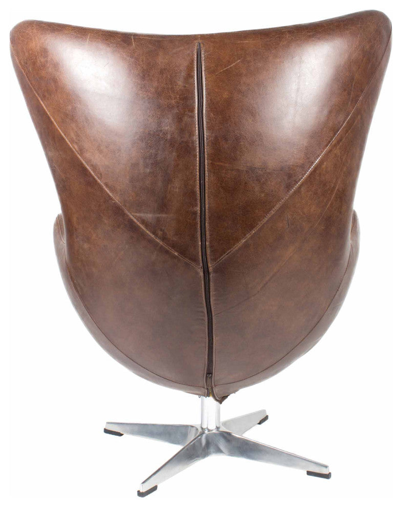 First of A Kind St Anne Swivel Club Chair Cappuccino Brown Leather
