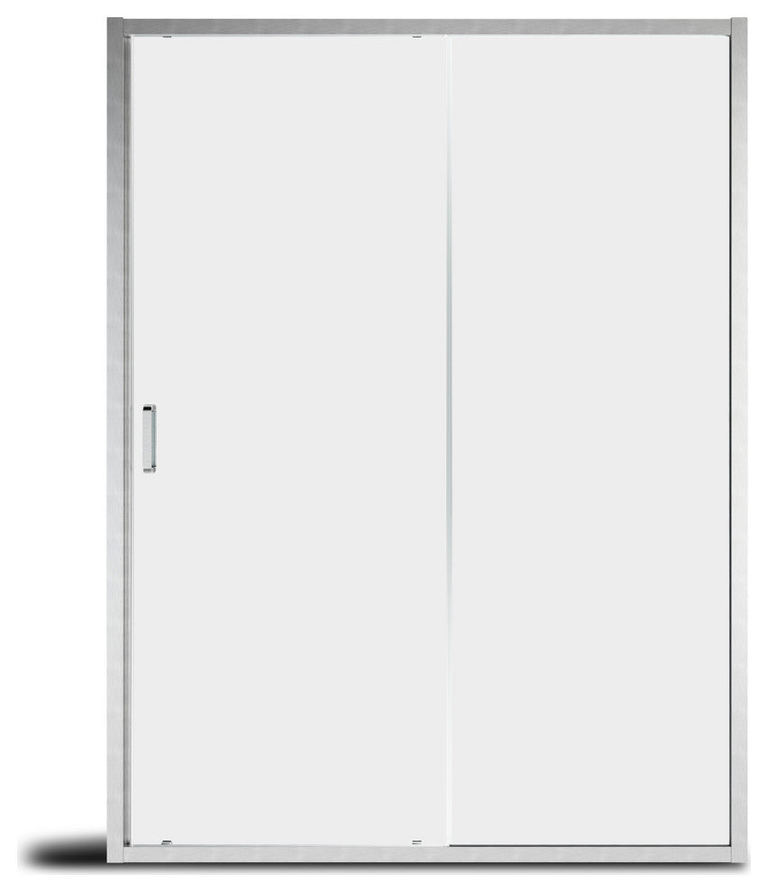 48-in x 72-in Framed Sliding Shower Door, Brushed Nickel