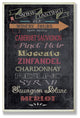 Wine Tasting Typography Chalkboard Look Kitchen Wall Plaque