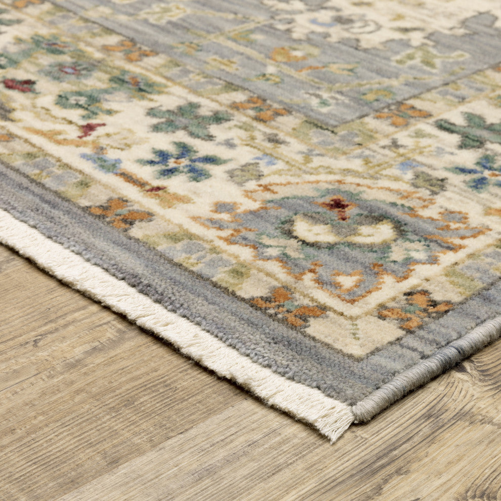 Leoness Oriental Indoor Area Rug, Grey, 3'3" X 5'