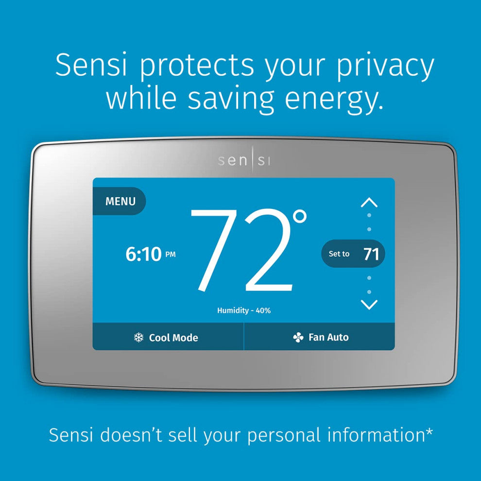 Sensi Touch Smart Thermostat Touchscreen Color Display, Programmable., Silver