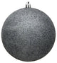 Vickerman N591587DG 6" Pewter Glitter Ball Ornament, 4 per Bag