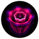 Abstract Magenta Fractal Flower, Floral Wall Round Wall Art, 11"