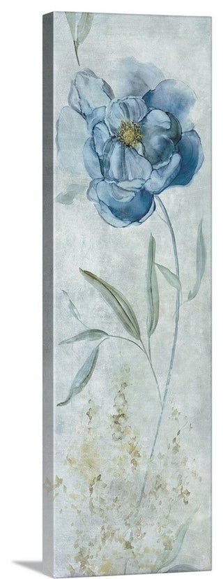 "Blue Peony" Wrapped Canvas Art Print, 16"x48"x1.5"