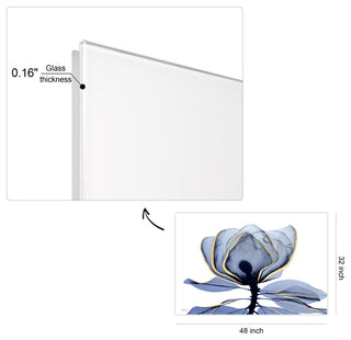 "Golden Midnight 1"Frameless Free Floating Panel Graphic Wall Art, 32"x48"