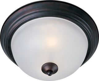Maxim Essentials - 584x 2-Light Oil Rubbed Bronze Frosted Glass Bowl Flush Mount