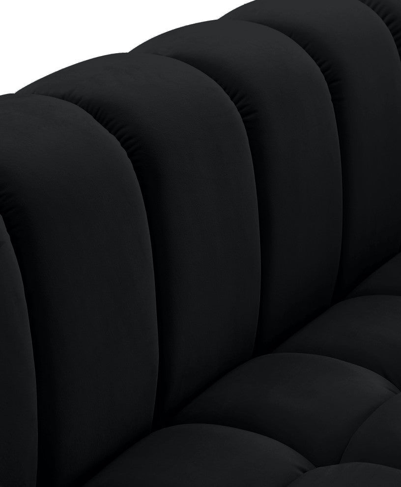 Gwen Velvet Upholstered Chair, Black, Chair