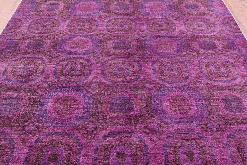 7' 10" X 9' 9" Hand-Knotted Full Pile Overdyed Mamluk Rug - Q12732
