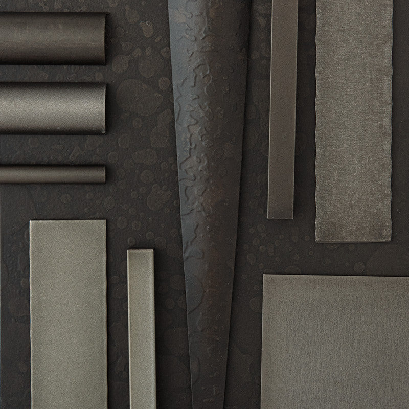Plain Small Semi-Flush, Dark Smoke Finish, Opal Glass