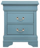Louis Philippe 2-Drawer Nightstand (24 in. H X 21 in. W X 16 in. D), Teal