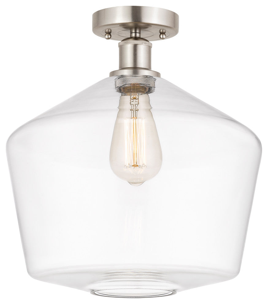 Innovations 616-1F-SN-G652-12 1 Light Semi-Flush Mount, Brushed Satin Nickel