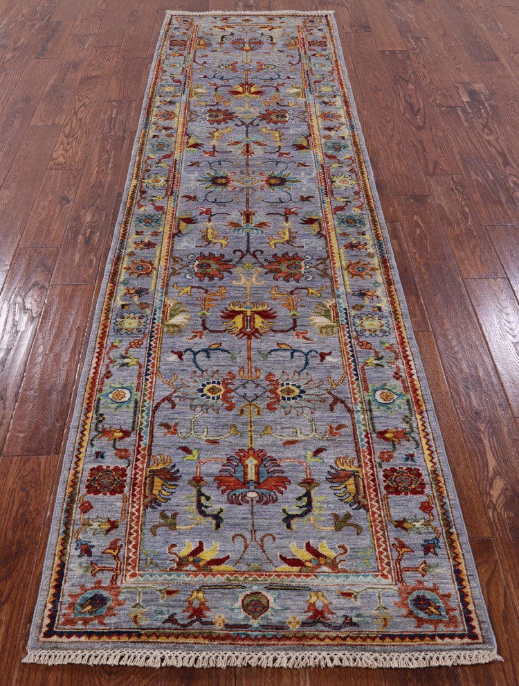 Persian Tabriz Hand Knotted Wool Runner Rug 2' 9" X 9' 10" Q8384