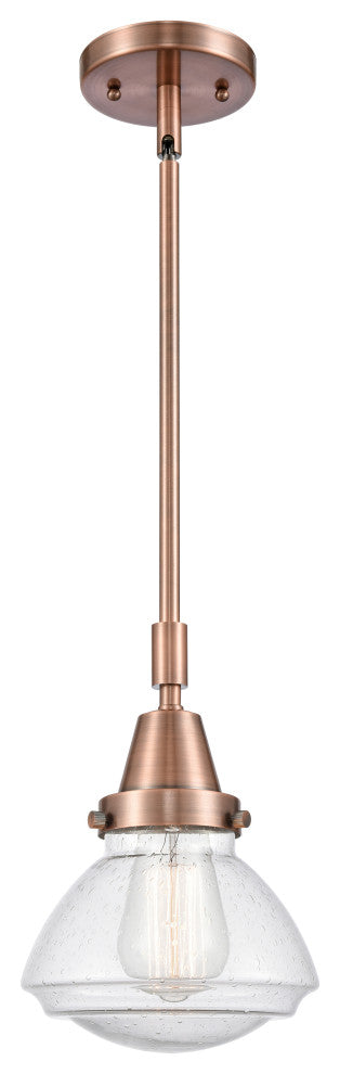 Innovations 447-1S-AC-G324-LED Olean 1 Light Mini Pendant, Antique Copper
