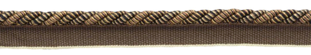 Cotton Twisted Rope Cord With Lip, Color# 21768, Golden Brown, 27 Yards