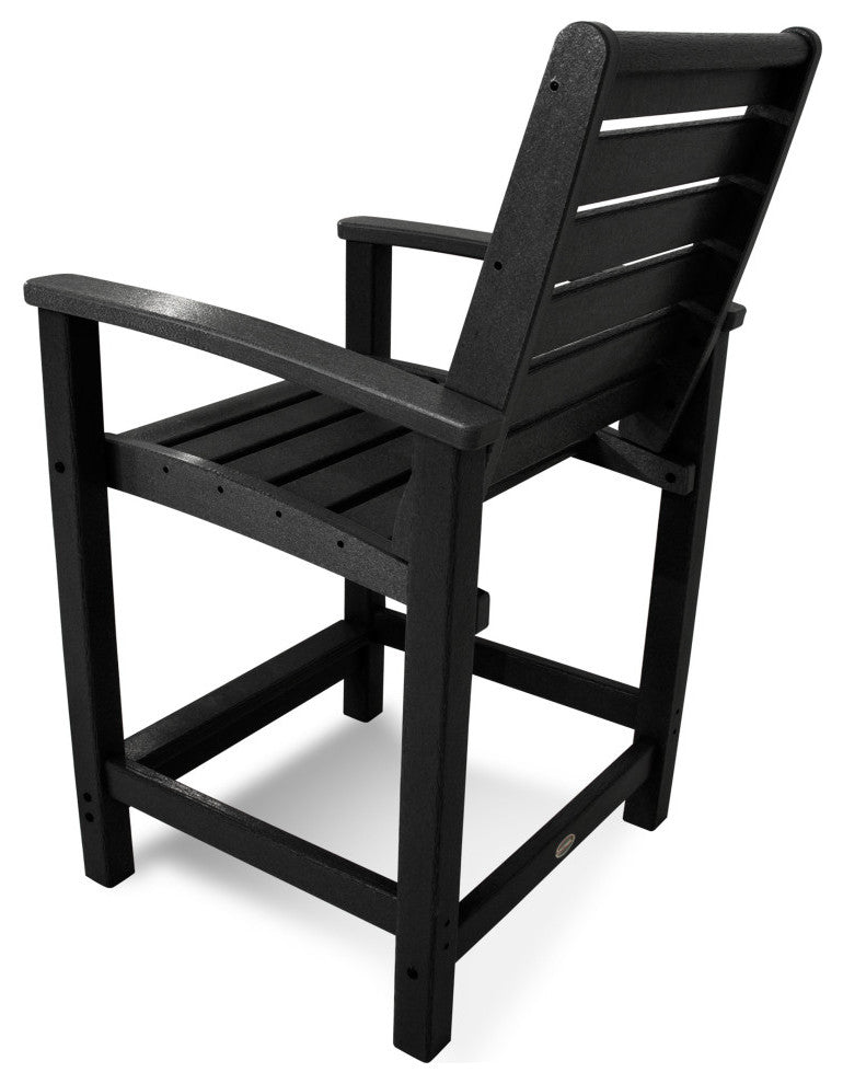 Polywood Signature Counter Chair, Black