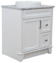 31" Single Sink Vanity, White Finish With White Carrara Marble With Round Sink