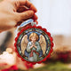 Little Angel Wreath Glass Ornament Nativity Holiday Decor