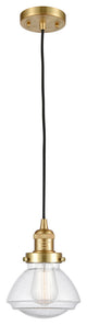 Olean 1 Light Mini Pendant, Satin Gold, Seedy