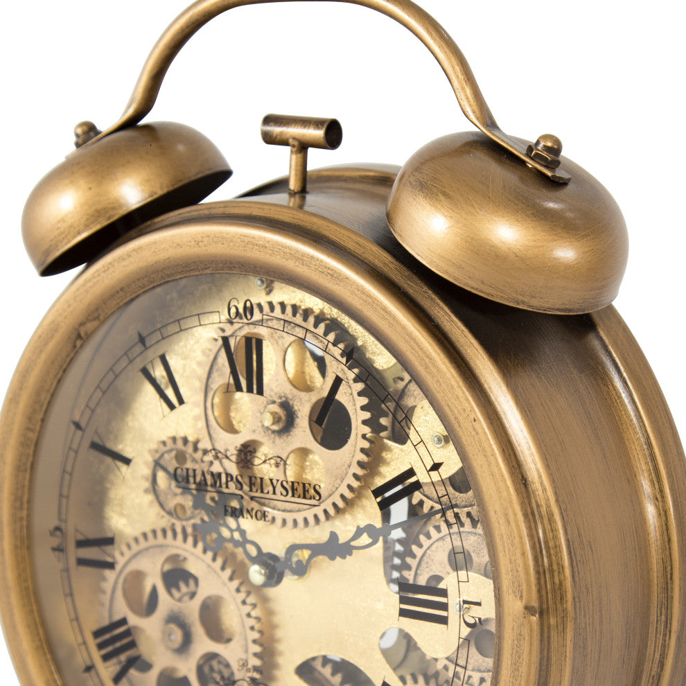 Brass Gears Table Top Clock