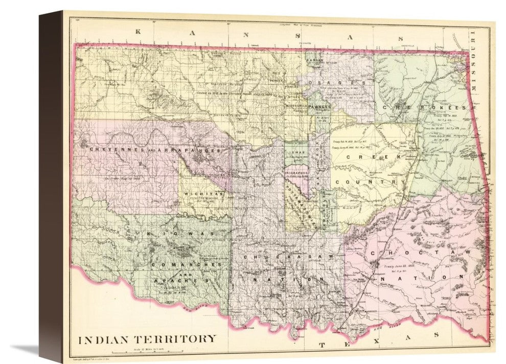 "Indian Territory, 1890" Canvas Giclee by Samuel Augustus Mitchell, 16"x13"