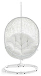 White Hide Outdoor Patio Swing Chair With Stand