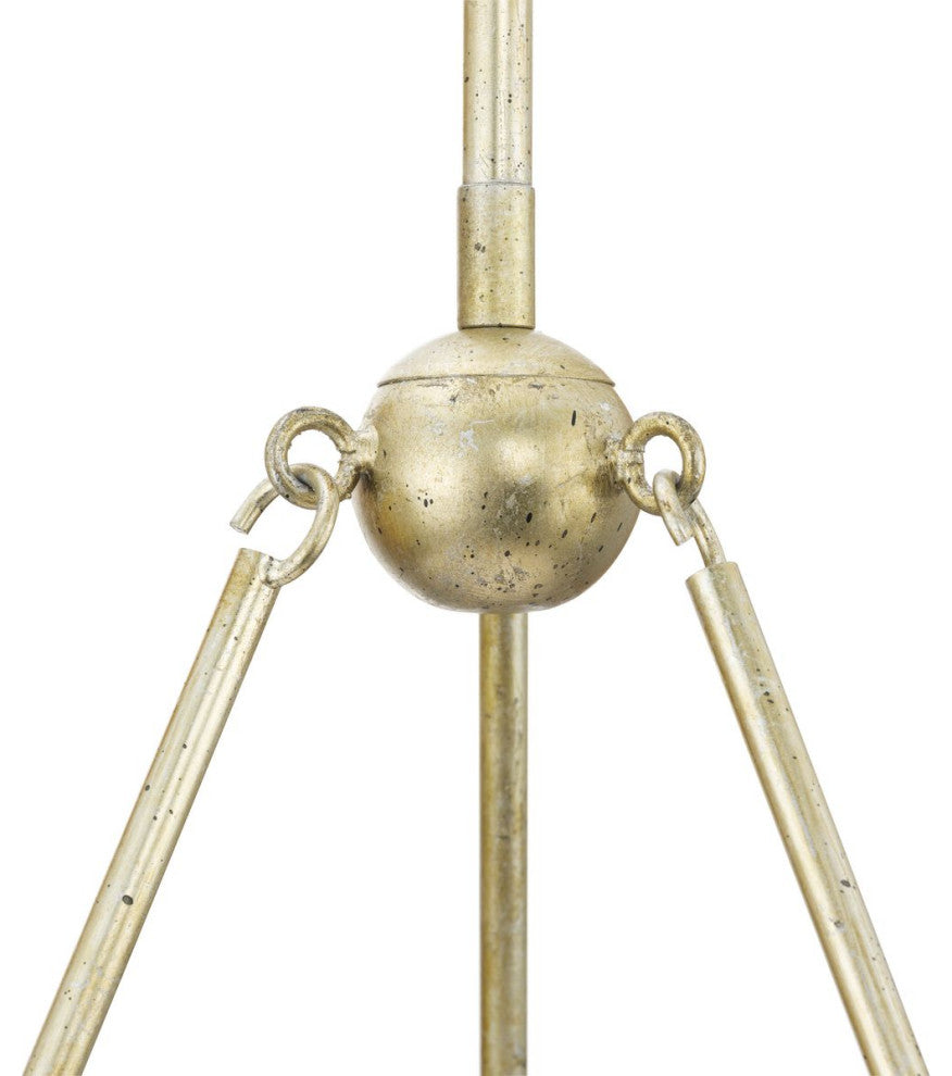 Laurel Collection 6-Light Transitional Chandelier, Gilded Silver